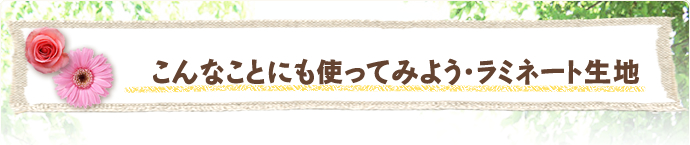 こんなことにも使ってみよう・ラミネート生地