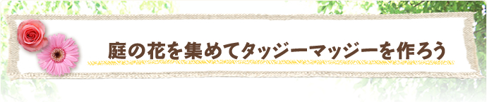 庭の花を集めてタッジーマッジーを作ろう