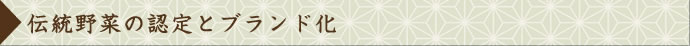 伝統野菜の認定とブランド化