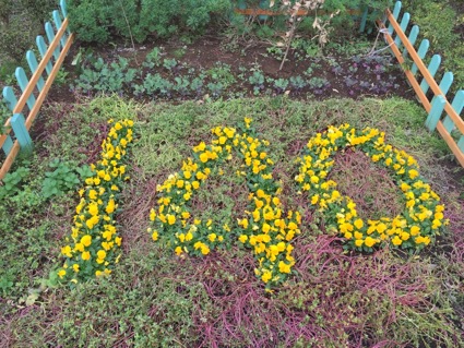 １４０周年　花文字花壇