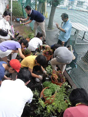 雨の中、全員で最後の総仕上げ