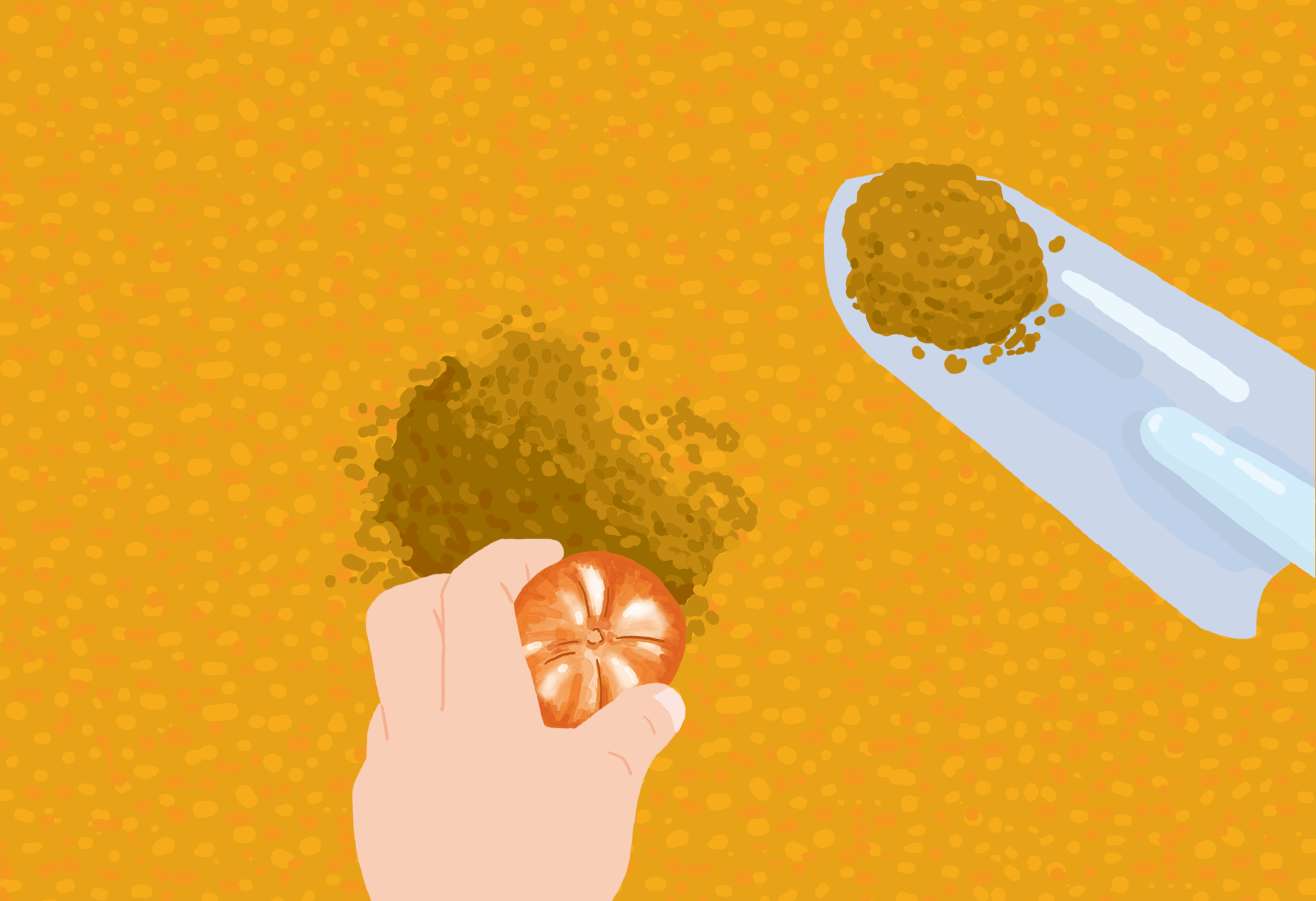 ② 球根3個分の深さの穴を掘る